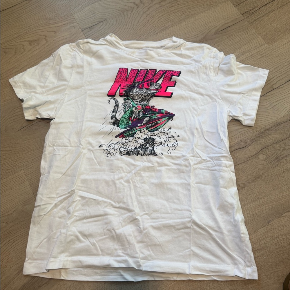 Nike White Tee with Vibrant Graphic